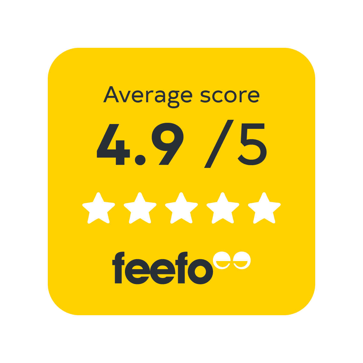 Feefo average score 4.9 out of 5
